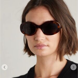 Celine Triomphe oval-frame tortoiseshell acetate sunglasses